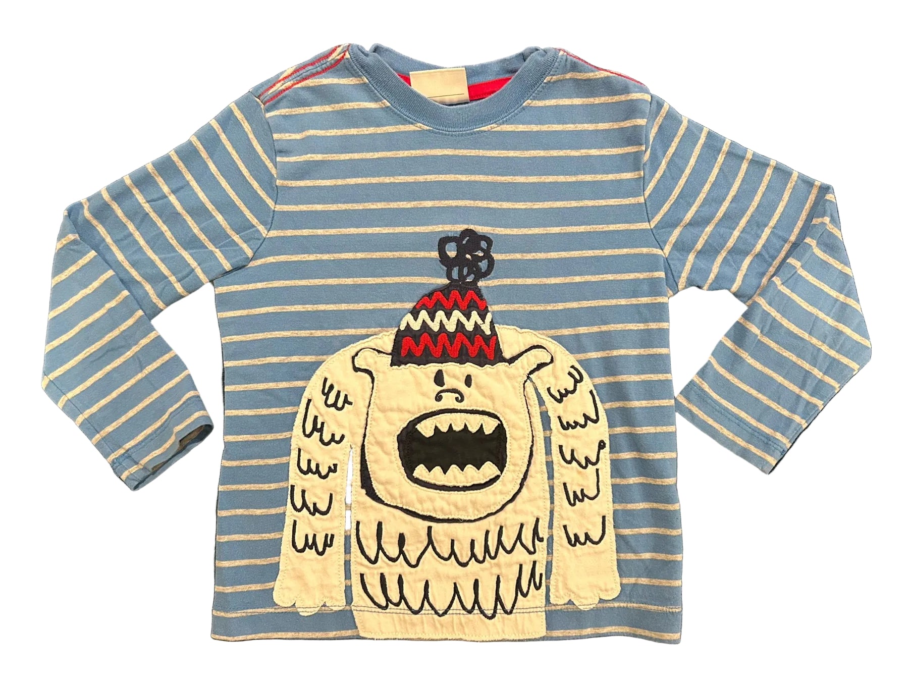 4T Hanna Andersson Blue Long-Sleeve Shirt with Applique Yeti