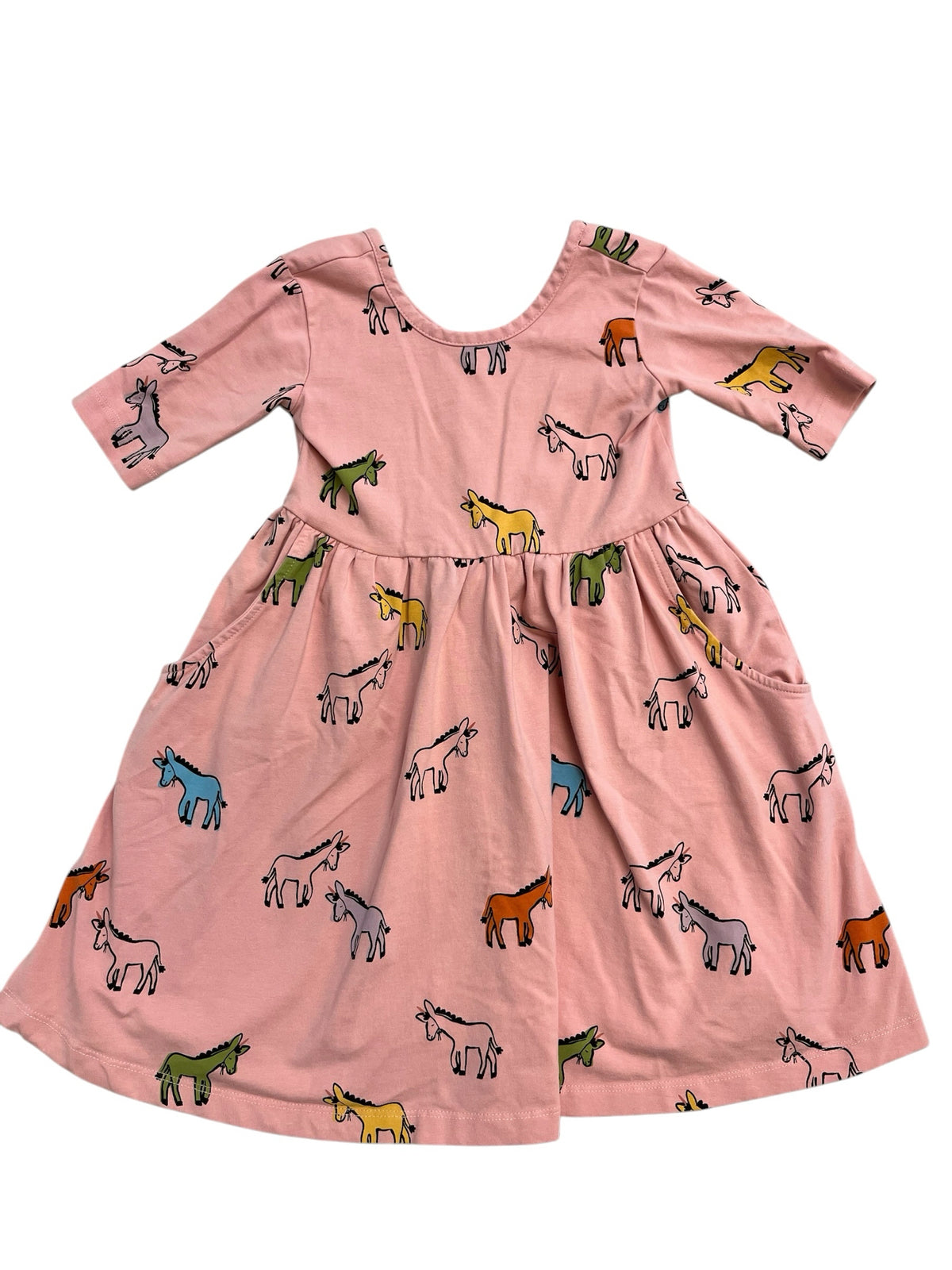 Hanna Andersson Pink Donkey Cotton Dress Size 4t