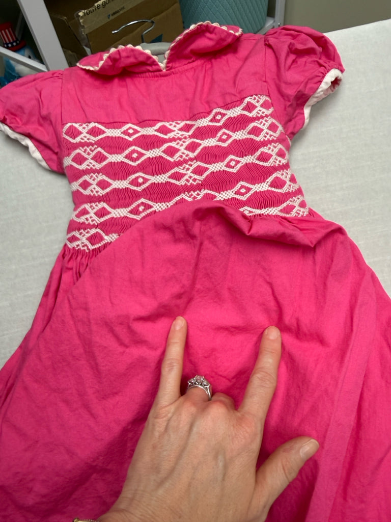 Size 3A Antoinette Paris Smocked Pink Short-Sleeve Dress