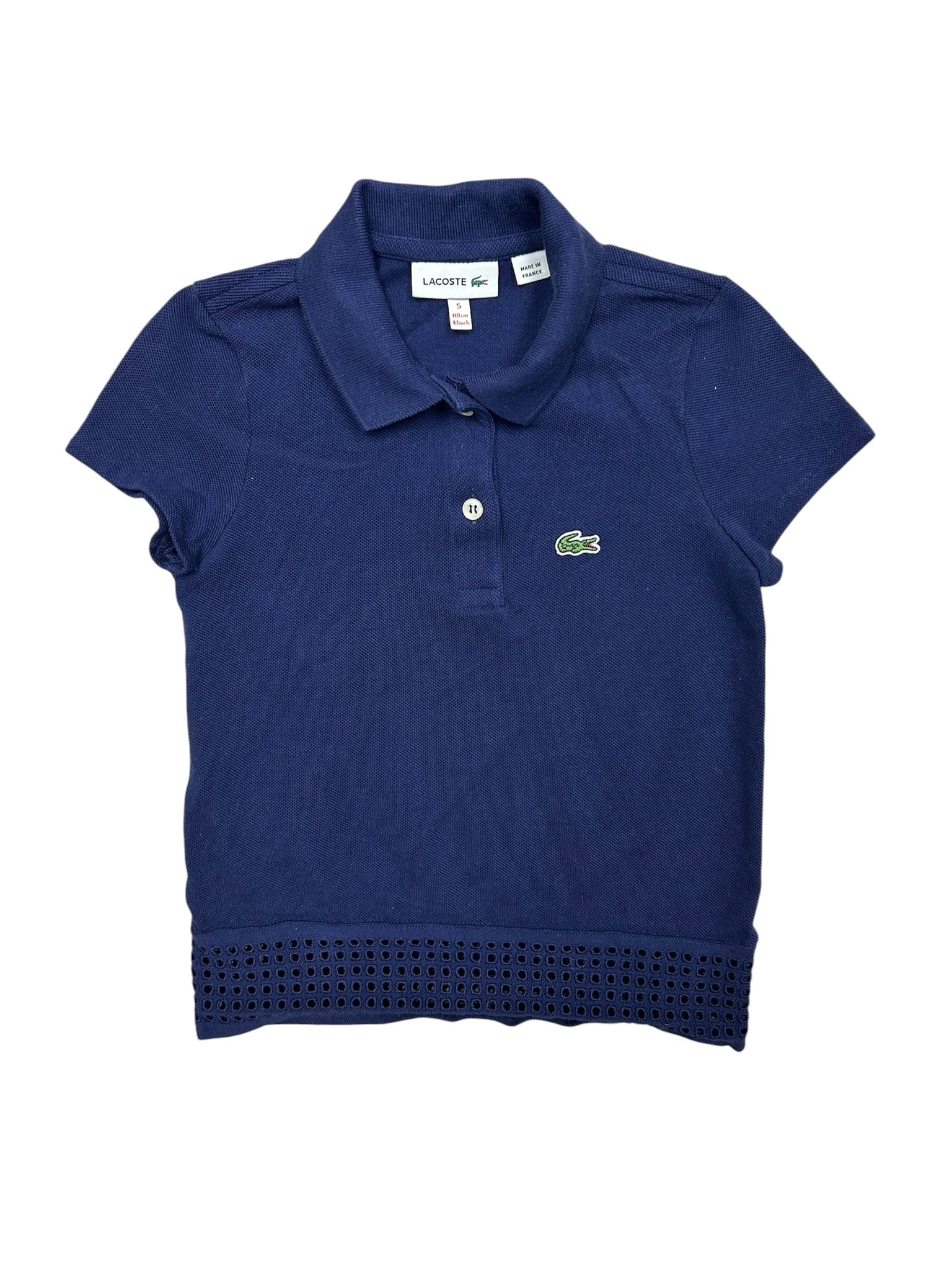 Size 5 Lacoste Blue Short-Sleeve Polo Shirt