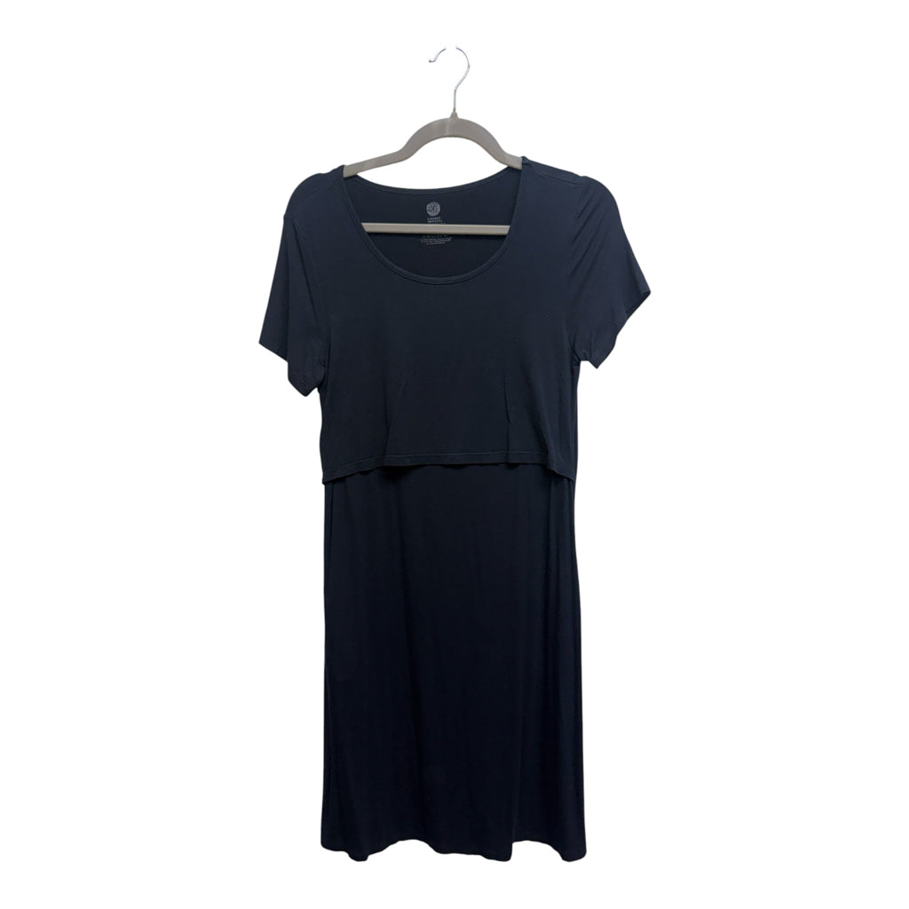 Kindred Bravely Black Maternity + Nursing Short-Sleeve Dress