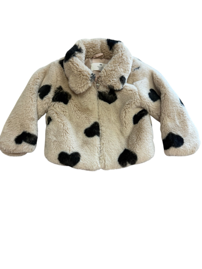 H&M Beige Jacket with Black Hearts Size 2T