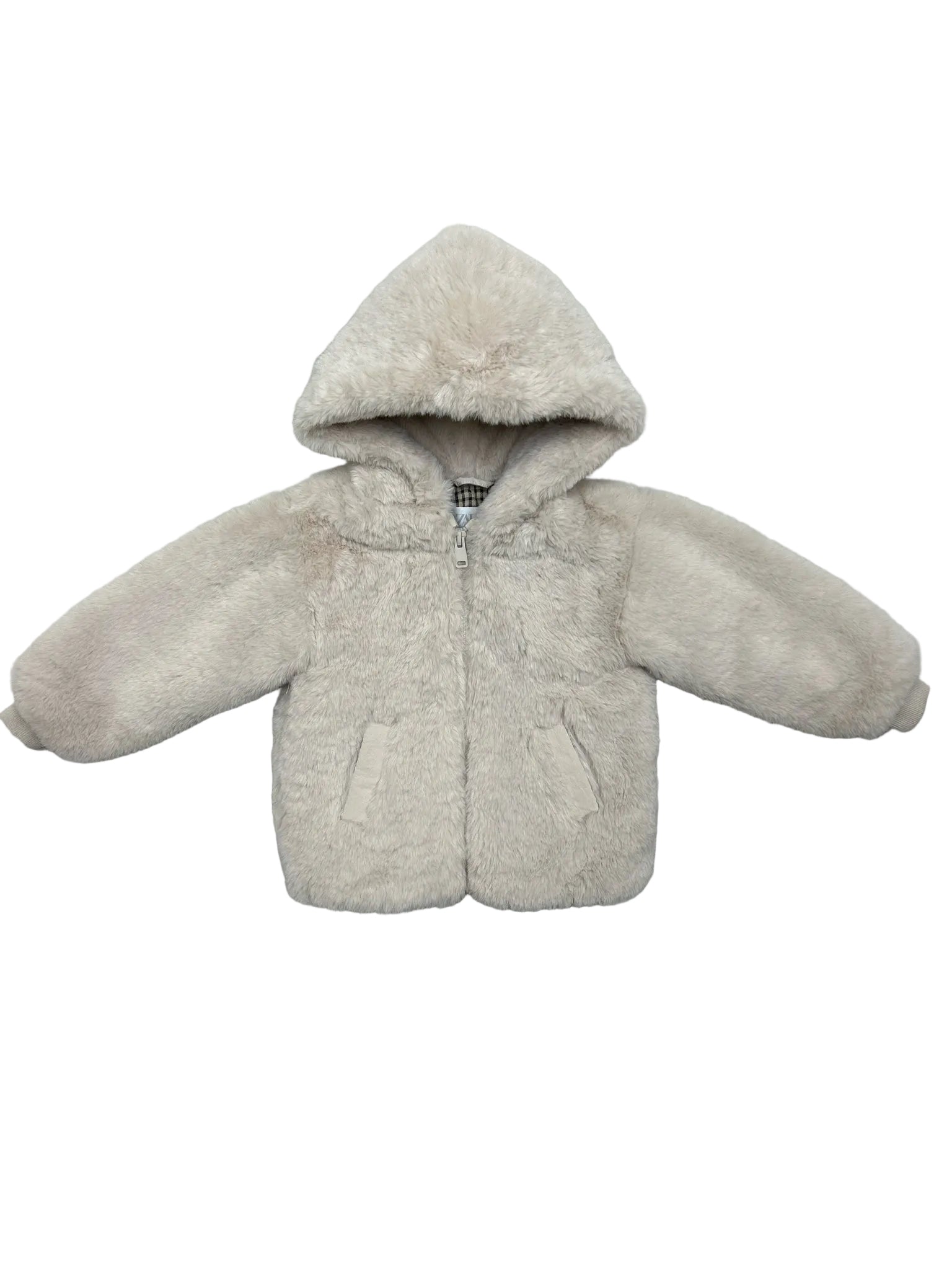 18-24 Months Zara Beige Faux Fur Coat