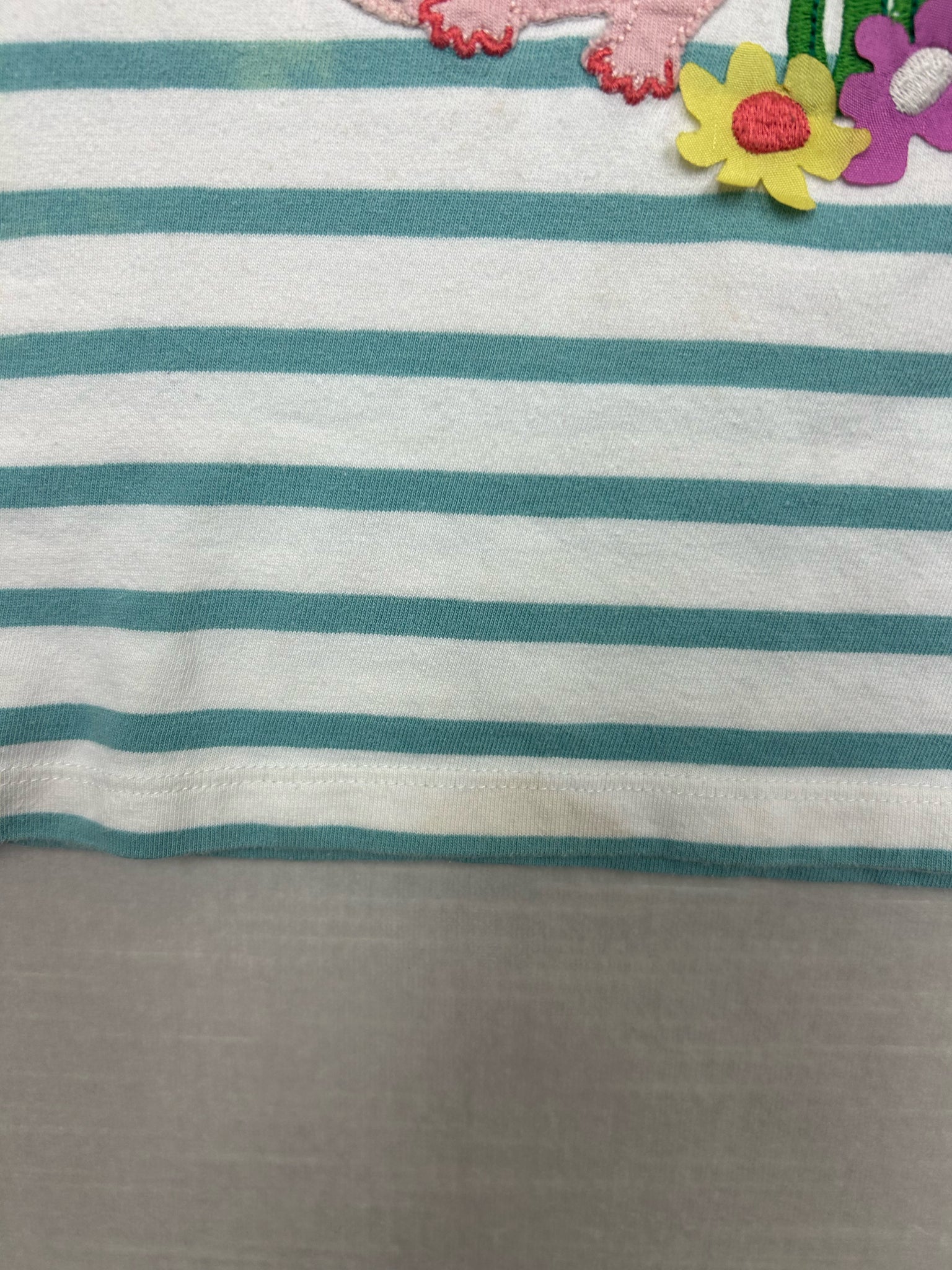 2-3T Boden Teal Striped Short-Sleeve Shirt with Axylotyl