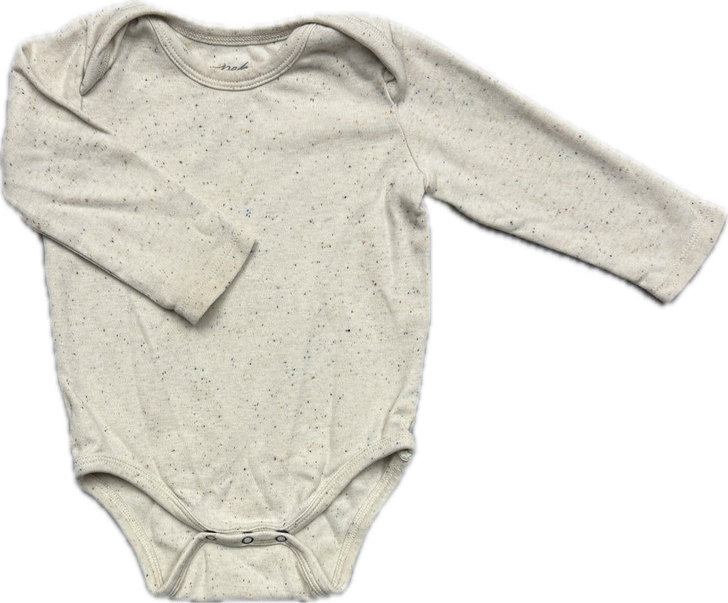 6-12 Months Pehr Beige Long-Sleeve Onesie (100% Organic Cotton)