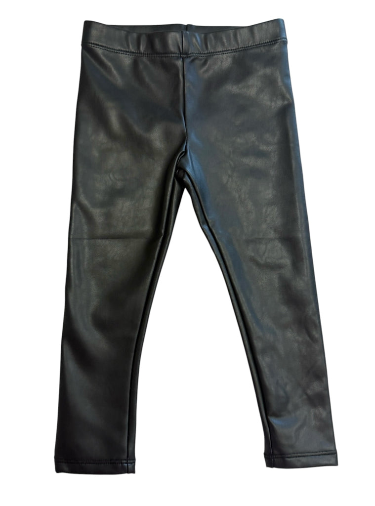 H&M Black Pleather Pants Size 2T