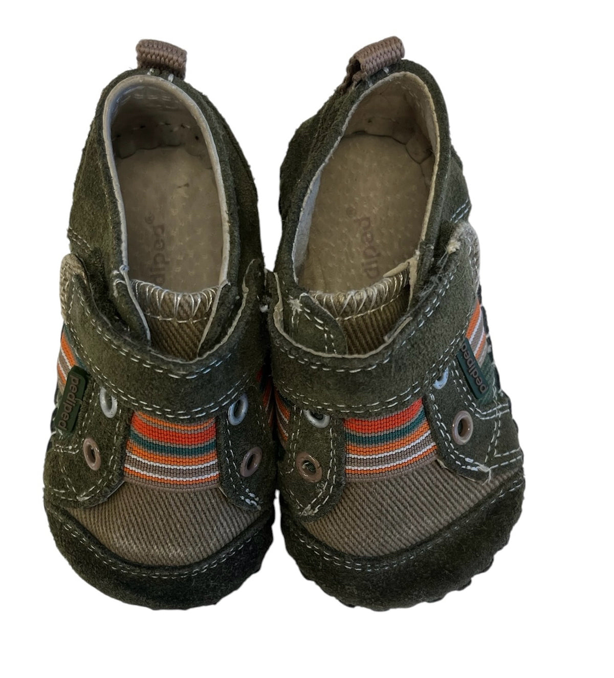 Pediped Green Leather Sneakers Size 6-12 Months