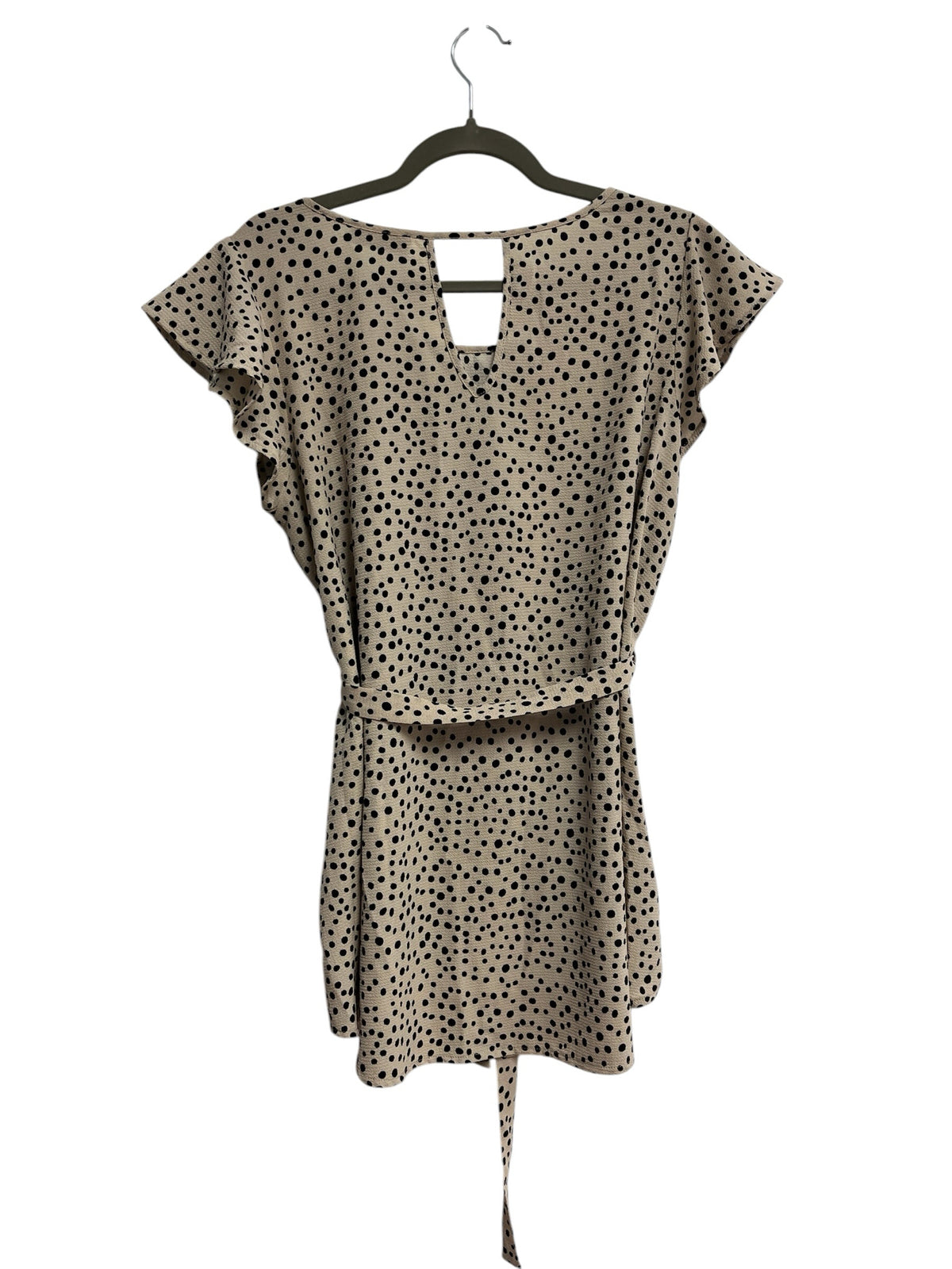 Full Moon Tan and Black Polka Dot Maternity Blouse Size L
