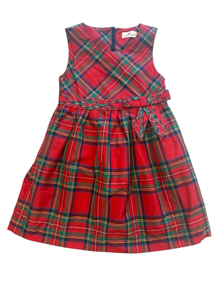 Vineyard Vines Red Tartan Size 5 Sleeveless Dress