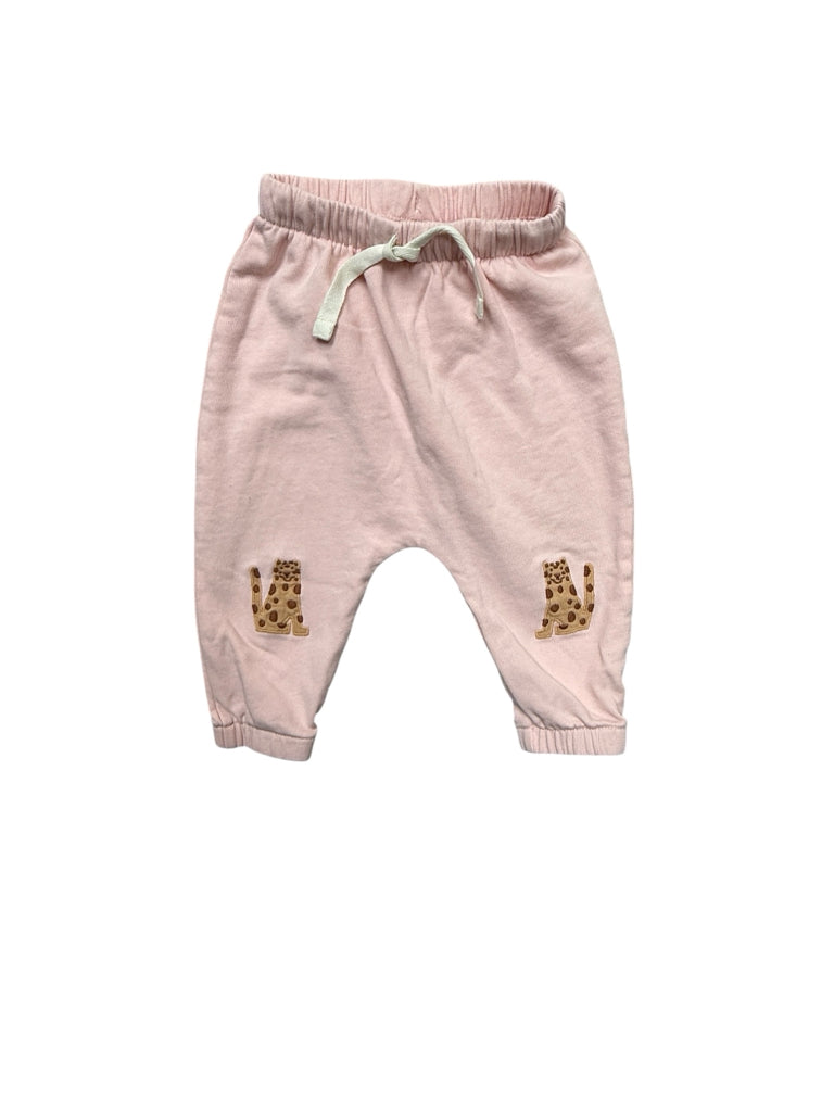 6-12 Months Hanna Andersson Pink Sweat Pants with Leopards