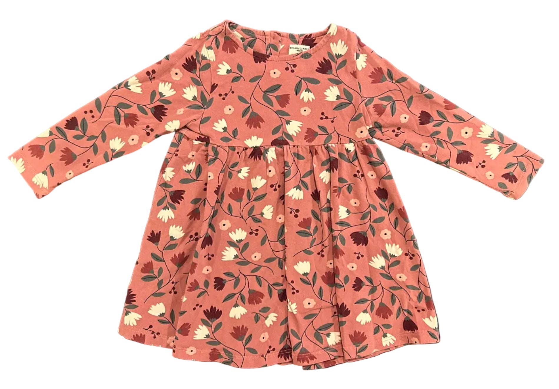 18-24 Months Polarn O. Pyret Pink Floral Long-Sleeve Dress