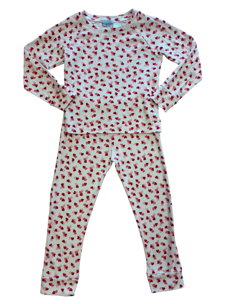 Hill House 100% Organic Cotton White with Hearts Pajamas Size 6