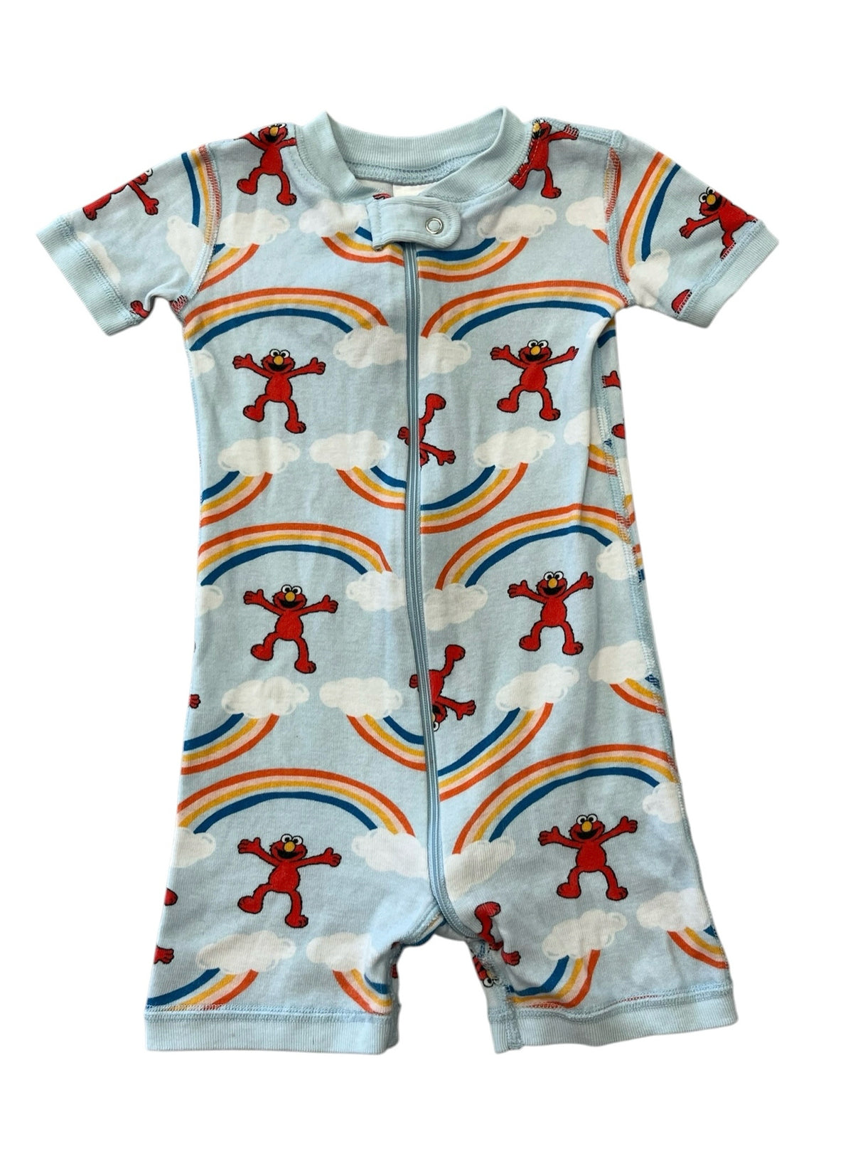 Hanna Andersson Rainbow Elmo One-Piece Cotton Pajamas 18-24 Months