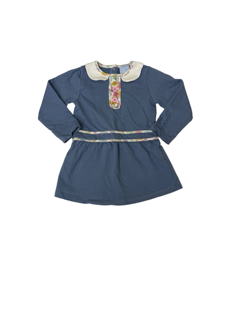 2T Bella Bliss 100% Cotton Blue Long-Sleeve Sweatshirt Dress