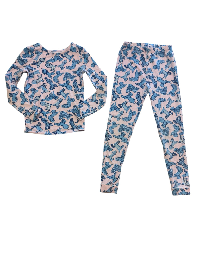 Lilly Pulitzer Pink with Blue Dogs Pajamas Size 6