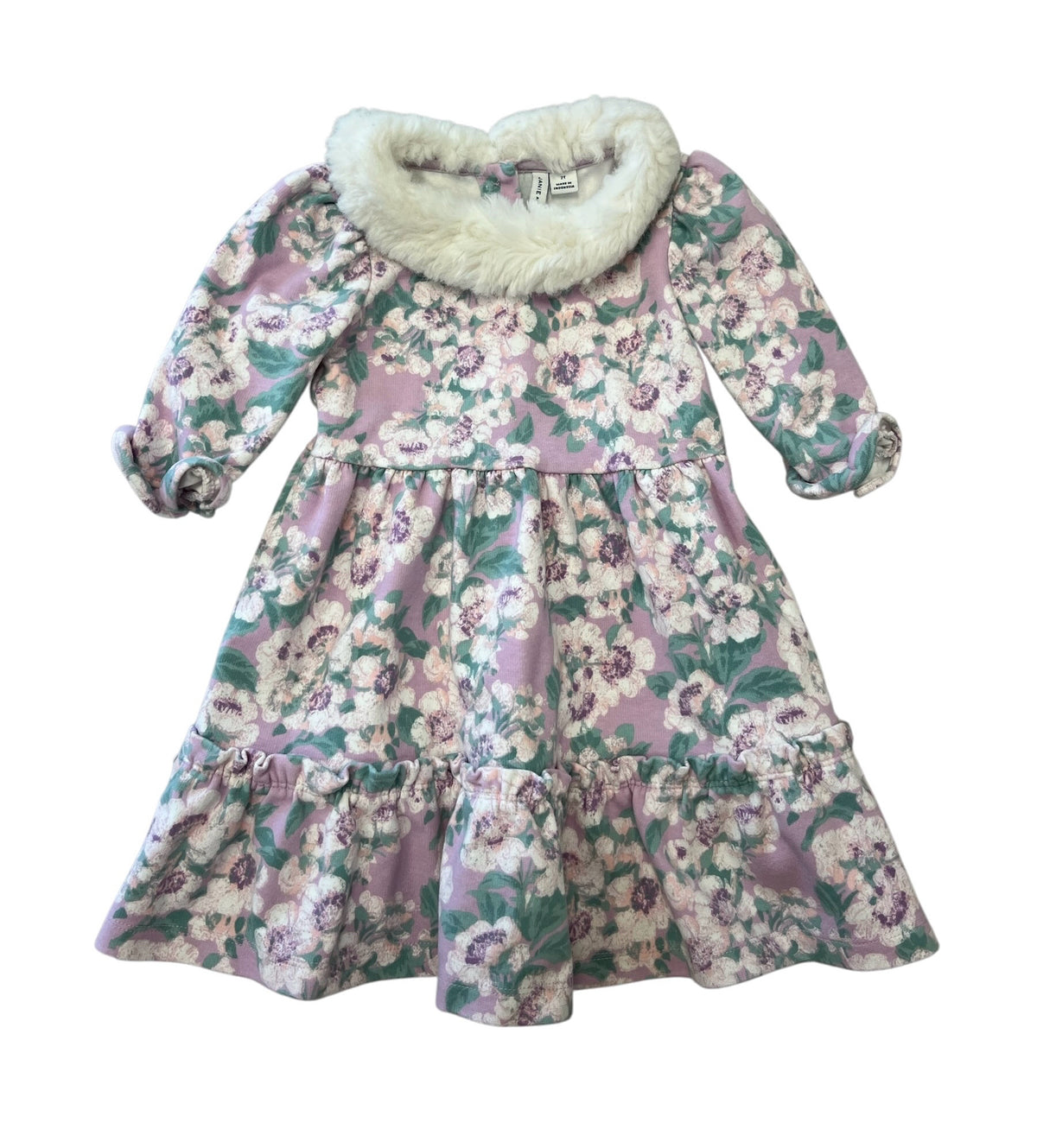 Janie & Jack Purple Flowered Dress Size 2T