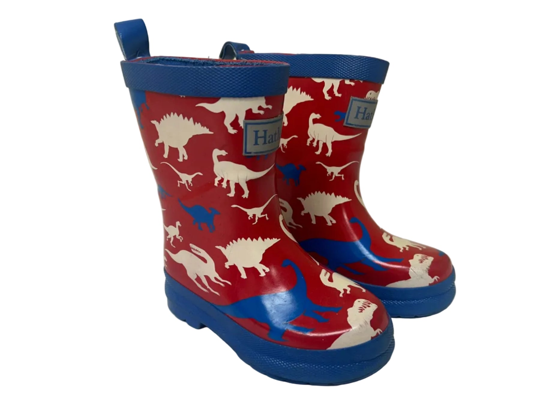 Toddler Size 7 Hatley Red Rain Boots with Dinosaurs
