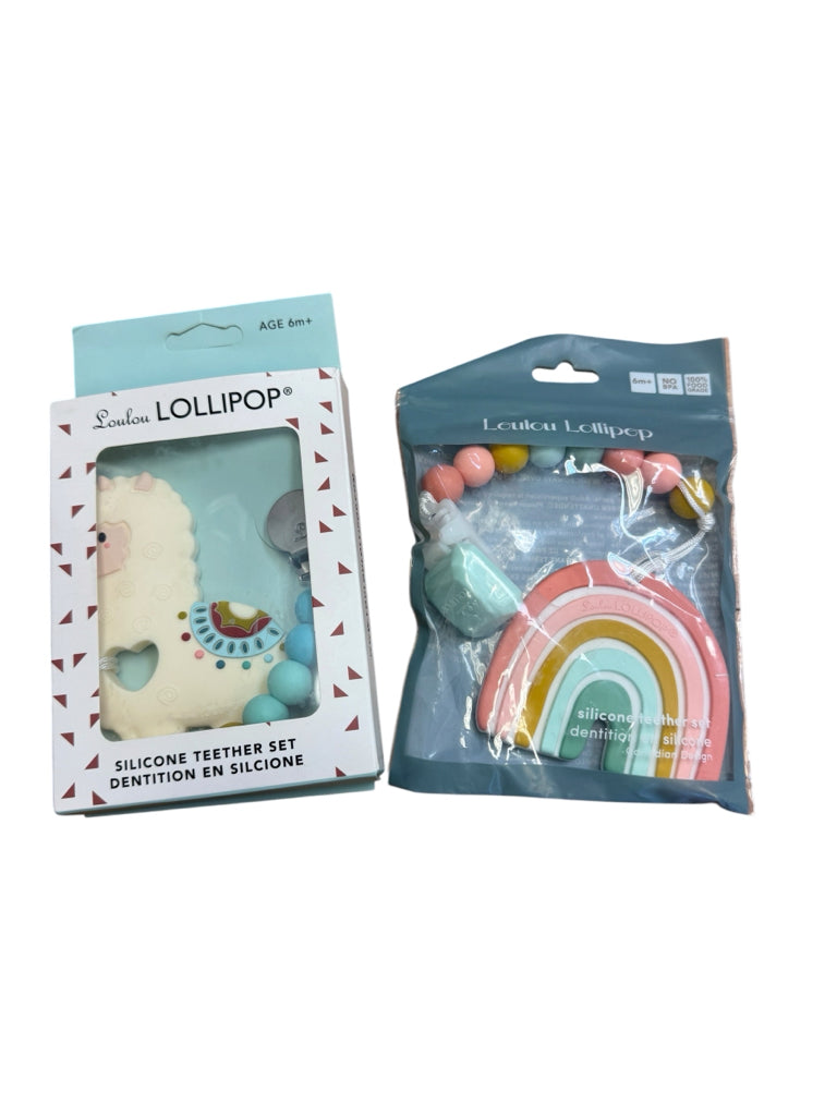 Lou Lou New in Bag Llama and Rainbow Silicone Teether Set